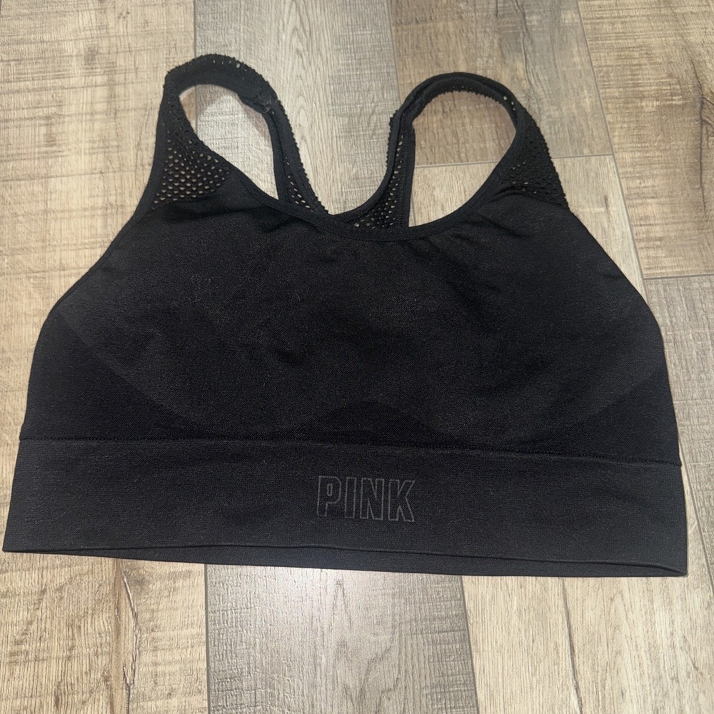 Victoria's Secret PINK Sport Sports Bra Women's Black Size Medium
